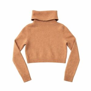 Polo Ralph Lauren Washable Cashmere Cropped Turtleneck Camel XS